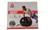 Reebok 75cm Large Weighted Stability/Exercise Ball with Air Pump, Black