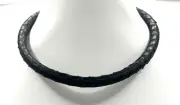 Black Leather Magnet closure chocker necklace