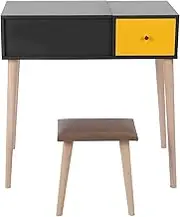 Dressing Table,Wooden Dressing Table Set Household Bedroom Makeup Toilet Table with Stool and Mirror
