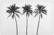 XYMZR Palm Tree White Black Welcome Washable Doormat Front Door Mat Doormat for Outdoor Indoor Entrance Non-Slip Low Profile Floor Mats for Entrance Funny Cute Doormat 20” x 32”