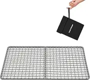 COOK'N'ESCAPE Bushcraft Grill Titanium Mesh Camping Grill Ultralight Compact Grill Backpacker's Grill Grate for Backpacking, Camping, BBQ and Survival, 1Pack