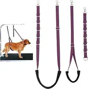 Dog Grooming Belly Straps and Loops Extension Supplies for Pet Grooming Table Arm (Purple)