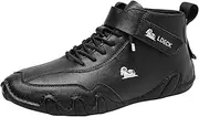 [Generic] Mens Dress Sneaker Casual Suede Foreign Trade Lace Up and Hook Loop Sneakers Shoes Sneaker for Men (1-Black, 42)