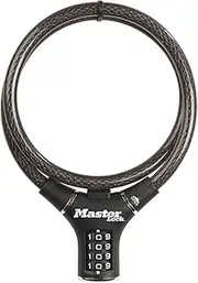 Master Lock Bike Cable Lock, Combination, 90 cm Cable, Outdoor 8229EURDPRO - Use with All Kinds of Bike, Skateboards, Strollers, Lawnmowers and Other Outdoor Equipment