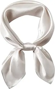 [WUZININGLE] 100% Mulberry Silk Scarf 21" Square Pure Color Neck Wrap, Silk Handkerchief, Silk Ribbon, Hair Tie,