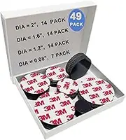49 Pack Mixed Size 2", 1.6", 1.2", 0.8" Round Magnets with Adhesive Backing, Magnet Dots Dia 20mm, 30mm, 40mm, 50mm Precut Magnetic Tapes Strong Sticky for DIY Crafts Projects