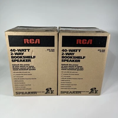 Brand New Pair Of RCA STS-520 40-Watt 2-Way Bookshelf Speakers