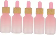 SHERCHPRY 5pcs Frosted Glass Dropper Bottles for Essential Oils Perfume Skincare Portable Refillable Containers for Travel Beauty Salons