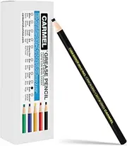 Carmel China Marker, Box of 12 (Black), Pull String Grease Pencil, Paper Wrapped Wax Pencil for Marking Smooth Surfaces Including Plastic, Metal, Ceramics & Polished Stone