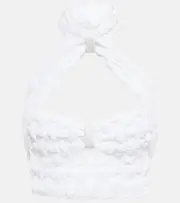 [The Mannei] The Mannei Jerez halterneck cotton-blend top AU 8 white
