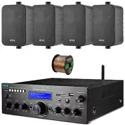 Pyle PDA612BU.5 Bluetooth Compact Amplifier Receiver, 4x 4" 30W Max Speakers