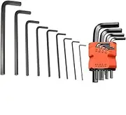 9 Pcs Hex Key Set Allen Wrench Kit with Flat Head for Bike Motorcycle Repair Alloy Steel Allen Key Tool Set for Home Maintenance 1.5mm,2mm,2.5mm,3mm,4mm,5mm,6mm,8mm,10mm