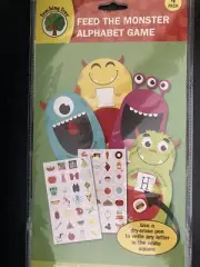 Feed The Monster Alphabet Game - 4 Boards, 56 Stickers - Learn Letters, Reading