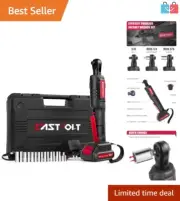 Versatile 12V Cordless Ratchet Wrench with Sockets & LED Light - Black + Red