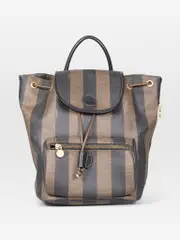 Brown Striped Pequin Backpack