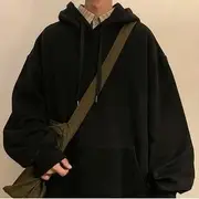 Plain Oversized Hoodie Black - M
