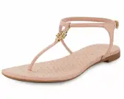 Tory Burch Women's Marion Quilted T Strap Thong Sandals Clay Pink 11 NEW IN BOX