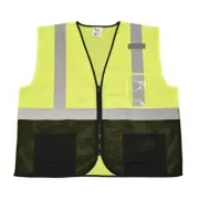 Cordova VZB241P High-Visibility Lime Mesh Vest with Black Panel & 2-Inch...