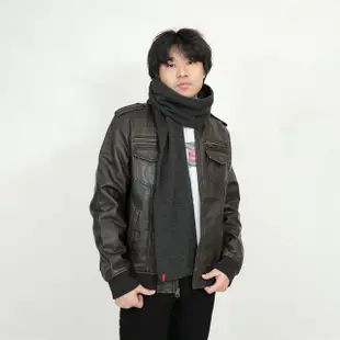 【LEVIS】Levis 義大利製 圍巾 素色 情人送禮 保暖圍巾 平輸品 黑 、灰兩色(圍巾)