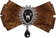 [Generic] Black Rhinestone Bow Ties for Men Bowtie Suit Shirt Bow Brooch Groom Collar Pin Christmas Tie Clip on Elastic Banding Adjustable Bow Ties