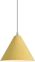 Minimalism Cone Shape Metal Pendant Lamp, Simple Colorful Pendant Lighting Fixture, Nordic Style Single Hanging Lamp, Chandelier for Kitchen Island Sink Dining Room Table Bar Counter (Yellow,9.8in)