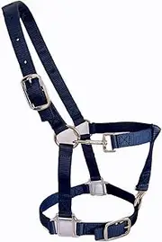 ALLZSMOOTHLY Heavy Duty Soft Nylon Horse Halter, Padded and Adjustable, Chin and Throat Snap Hook Halters for Horses, Heavy-Duty Metal Buckle