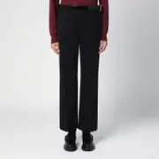 [Prada] Black gabardine trousers with belt 42 IT Black