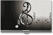 [LKHDS] Slim Aluminum Alloy Business Card Holder Music Symbol Pocket Business Card Case Portable Business Card Wallet Business Card Holders Handheld Card Box for Women Men, style, One size, Style, One