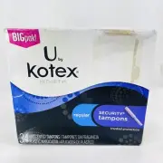 U By Kotex Security Plastic Tampons Regular 34 Count Unscented DAMAGED BOX READ