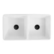 Baiachi 845X455X255mm Butler Farmhouse Fireclay Kitchen Laundry Sink Matte Black Waste