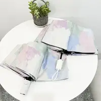 在飛比找momo購物網優惠-【Rainbow Valley】彩色潑墨自動摺疊黑膠晴雨傘(