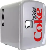 Gray Red Diet Coke Coca Cola Mini Fridge Compact Personal Refrigerator Retro