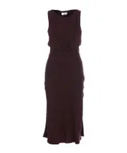 Elisabetta Franchi Crêpe-Back Satin Dress IT42 Black