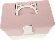 Healeved Portable Travel Nail Organizer Box Makeup Bag 2-Layer Nail Polish Storage Holder Manicure Tool Box Makeup Train Case for Women