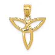 Real 14kt Yellow Gold Trinity Symbol Charm