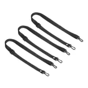 3 Pcs Shoulder Strap Adjustable Swivel Clips Hooks Buckle Slide, Black