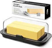 Pisol Large Butter Dish with Lid for Countertop and Fridge Refrigerator Door Shelf, Airtight Butter Keeper for East Coast/West Coast/European/Kerrygold Butter/French Butter/Cream Cheese