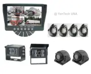 QUAD REAR VIEW BACKUP CAMERA SYSTEM WITH 7"MONITOR & FOUR CCD 700TVL IR CAMERAS