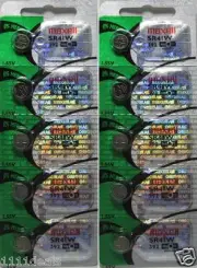 10 Maxell 392 SR41W AG3 Silver Oxide Batteries Hologram