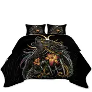Dark Art Lilies and Howling Wolf Coverlet