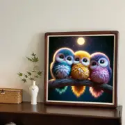 5D DIY Full Round Drill Diamond Painting Three Owls Home Decor Art Craft 40x40cm
