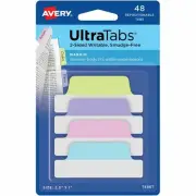 Avery Tabs Repositionable 2-Sided 2-1/2"x1" 48/PK AST Pastel 74867