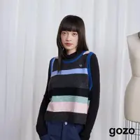 在飛比找momo購物網優惠-【gozo】再生羊毛條紋毛衣背心(兩色)