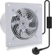 MEKOTRIN Extractor Fan Kitchen, 6 Inch/150 mm Wall Mounted Exhaust Fan Industrial Ventilation Fan with Switch Easy to Use for Kitchen Restaurant Warehouse Garage Bathroom Window(White)