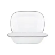 Argon Tableware White Enamel Pie Dishes - 25.5cm - Pack of 2