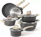 Carote Nonstick Granite Cookware Sets 10 Pcs Stone Cookware Set,Non Stick Frying