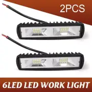 4X LED Work Lights 6 Inch 48W 12V Driving Strip Flood Beam light Bar SUV Offroad