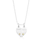 Sterling Silver Mother & Daughter Spilt Gold Plated Pendant