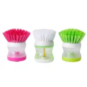 Kitchen Wash Tool Pot Dish Brush with Washing Up Liquid Soap Dispenser