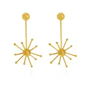 Culturesse Soleste 8cm 24K Sun Drop Earrings Womens Fashion For Pierced Ears
